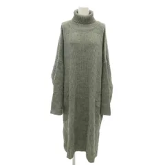 フリークスストア FREAKS STORE 美品 ニットワンピース ロング丈 ウール F グレー タートルネック 長袖 リブ /NL ■GY59