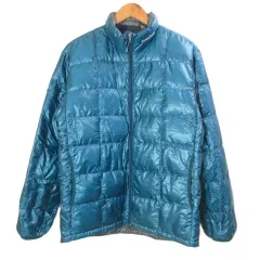 モンベル Montbell ダウンジャケット 上着 1101334 アウトドアウェア ナイロン ジップアップ スタンドカラー ロゴ刺繡 M ブルー系 /X