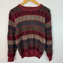 LINDBERGH リンドバーグ ニット セーター 総柄 ボルドー Mサイズ メンズ 古着 レトロ アメカジ クラシック
