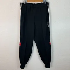 old adidas アディダス トラックパンツ ロゴプリント ブラック XOサイズ メンズ 古着 ストリート スポーツMIX