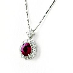 天然ルビー ネックレス 非加熱 ピジョンブラッド 0.609ct 鑑別書 