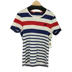 バーバリーブラックレーベル BURBERRY BLACK LABEL ホースロゴ刺繍ボーダー半袖Tシャツ メンズ JPN：2 