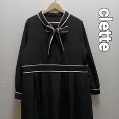 クレット clette　リボンワンピース 　ブラック　大きいサイズ4Lサイズ相当