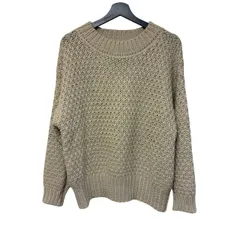  relume JOURNAL STANDARD / ローゲージ肉厚ニット 希少ベージュ FREE ウール50% アクリル 50%【B098】