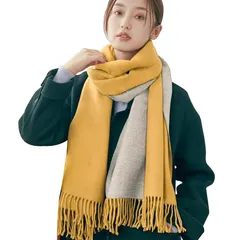 [Trnvco] マフラー レディース 厚手 カシミヤタッチ 秋冬定番 ストール 大判 リバーシブル ショール 両面使える スカーフ 襟巻き 無地 フリンジ付き 防寒 暖かい ふわふわ おしゃれ クリスマスプレゼント 男女兼用（ピンク） 1