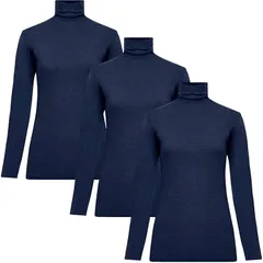 [fun.] WARMACTIVE レディース タートルネック 3枚セット NAVY 3L 帝人フロンティア企画 1
