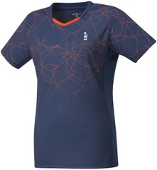 ゴーセン GOSEN テニス レディースゲームシャツ 半袖ゲームシャツ 半袖Tシャツ ショートスリーブ 部活 チーム クラブ 吸汗速乾 日本ソフトテニス連盟 日本バドミントン協会審査合格品  T2413 17 ネイビー