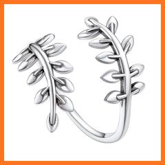 【新品】 [Silvora] トゥリング レディース ピンキーリング シルバー925 指輪 フリーサイズ かわいい 葉 ハワイアンジュエリー 0