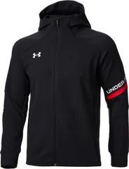 アンダーアーマー UNDER ARMOUR UAニット フルジップ ジャケット メンズ フーディ アウター 上着 長袖 パーカー トレーニングウェア 吸汗 部活 運動 ジャージ ジョギング ジム  6015053 001 BLACK