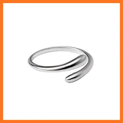 【新品】 [Peacetachio] リング 指輪 フリーサイズ シルバー925 Silver925 シンプル ドロップ 金属アレルギー対応 プレゼント ギフト 約12ー19号の範囲で調整可能 1