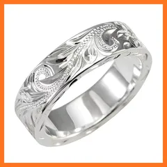 【新品】 [ALOHAMONI] ハワイアンジュエリー シルバー リング プルメリア スクロール 彫刻 デザイン ハワイ 指輪 装飾 レディース メンズ ユニセックス (19号) 0