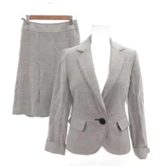 インディヴィ INDIVI スーツ ジャケット スカート 36 グレー 織り柄 テーラードカラー 長袖 /TZ ■GY60