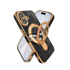 【新品】 シズカウィルRe iPhone 17 用 ケース MagSafe対応 リング スタンド レンズ保護 カバー ワイヤレス充電 耐衝撃 ハイブリッド8 スマホケース ブラック 1個入り 1