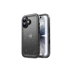 【新品】 SPORTLINK iPhone 17 用 防水ケース - いPhone 17 ケース 完全防水 IP68規格防水 防雪 防塵 耐衝撃 360°全面保護 無線充電 フェイスID 認証 カメラ調整ボタン 夏のプール 水泳 水中撮影 子供と遊び 建築 1