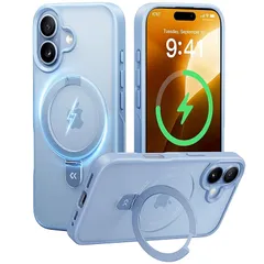 【新品】 【11年の匠心開発 高耐久スタンド構造】CASEKOO for iPhone 17 ケース【3倍米軍MIL規格 耐衝撃／MagSafe対応】隠しスタンド 縦横立て対応 リング機能 マット仕上げ 指紋防止 黄変防止 半透明 ストラップホール付き 特 1