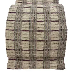 名古屋帯 秀品 八寸名古屋帯 トンネル仕立て 縞 ベージュ 正絹 【中古】