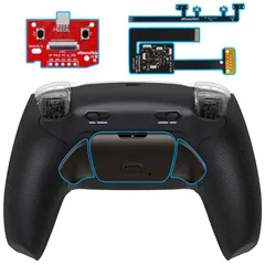【特価セール】eXtremeRate ps5コントローラーBDM-010/020対応RISE Plus MAX RMBバックパドルキット、クリッキートリガーストップ＆ラバーグリップ付き、ps5コントローラー対応用リマップ可能なリアルメタル背面ボタンキット-コン