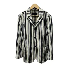 Burberry Black Label(バーバリーブラックレーベル) ジャケット サイズM - BMP42-616-03 アイボリー×ネイビー×ベージュ ストライプ