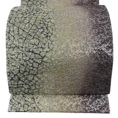 【美品】 袋帯 秀品 幾何学模様 金銀糸 箔 灰紫 全通 正絹 【中古】