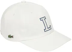 ラコステ LACOSTE コットンツイルLロゴキャップ 帽子 イニシャル ロゴ ステッチ 普段使い デイユース タウンユース お出かけ 屋外 野外 紫外線対策 日差し対策 熱中症対策  RK067J99 013 PIMENTO/WHITE-NA