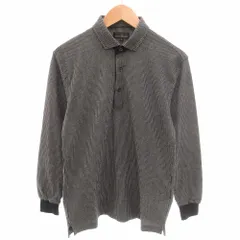 カンサイヤマモト SISSY by KANSAI YAMAMOTO ポロシャツ 長袖 ストライプ柄 L 黒 ブラック 白 ホワイト /YJ ■GY60