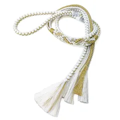 帯締め パール 飾り カラー 手組み 絹100% 振袖 袴 卒業式 成人式 結婚式 (ws1-17)