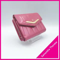 ✱Samantha Thavasa（サマンサタバサ）✱ プチチョイス 三つ折り財布 がま口 エナメル ステッチ ピンク ゴールド金具 コンパクト 美品