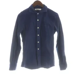 ナノユニバース nano universe シャツ カジュアルシャツ 長袖 胸ポケット S 紺 ネイビー /KW ■GY58