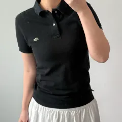 3 ラコステ ブラック 半袖 カラーTシャツ