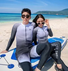 ラッシュガード メンズ 3点セット/レディース 5点セット グラデーション ホワイト ブラック 水着 日よけ UVケア サーフィン マリンスポーツ ランニング ヨガ スポーツウェア