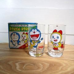 레트로 글라스 그 ⑥ 2개 세트 도라에몽 도라미쨩 미츠야 사이다