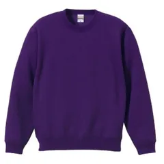 スウェット トレーナー XLサイズ パープル 綿混 10.0オンス ヘビーウェイト 裏起毛 速乾 クールネック 保温性 衣類
