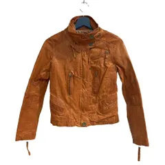 ノーブランド レザージャケット シープスキン 44 茶 ブラウン ■GY61