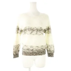 アンタイトル UNTITLED セーター 麻 リネン サマーニット 0 黒 ブラック 白 ホワイト ボーダー柄 Vネック 長袖 /CK18 ■GY60