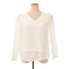 セオリーリュクス theory luxe ブラウス 長袖 Vネック 38 白 ホワイト ■GY58