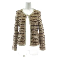 ユナイテッドアローズ UNITED ARROWS カーディガン ウール ブラウン 茶色 ストライプ柄 ノーカラー 長袖 /PP ■GY60