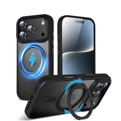 【新品】 QUEASON【iPhone 17ProMax 用 MagSafe対応 ケース】360°回転スタンド ワイヤレス充電対応 いphone17promax 用 ケース リング付き 米軍MIL規格 iphone 17 pro max 用 スマホケース ma