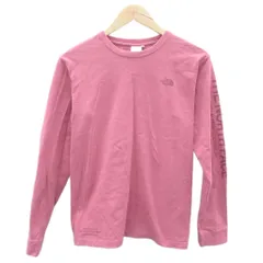 ザノースフェイス THE NORTH FACE Tシャツ カットソー クルーネック L ピンク 長袖 プリント /HO29 ■GY58
