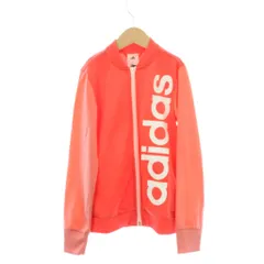 アディダス ジャケット 140 オレンジ 長袖 ロゴプリント 切り替えデザイン /LP ■GY58