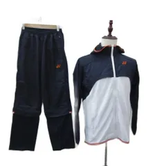ヨネックス YONEX ジャージ セットアップ 上下 ジャケット ミドル丈 フード付き ストレートパンツ アンクル丈 切替 紺 ネイビー /SM23 ■GY58