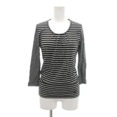 バーバリー ロンドン BURBERRY LONDON 美品 カットソー ロンT 1 黒 ブラック グレー ボーダー柄 ラウンドネック 七分袖 /NL ■GY61