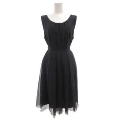 アンタイトル UNTITLED ワンピース 42 ネイビー 紺色 ストライプ柄 ラウンドネック ノースリーブ /SC ■GY60