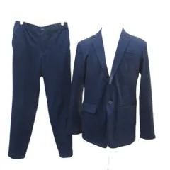 アバハウス ABAHOUSE フォーマルスーツ セットアップ 上下 テーラードジャケット ミドル丈 スラックスパンツ アンクル丈 46 S ネイビー 紺 チェック柄 /SM43 ■GY58