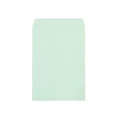 （まとめ）透けないカラー封筒ワンタッチテープ付 角2 パステルグリーン 100枚入×5パック