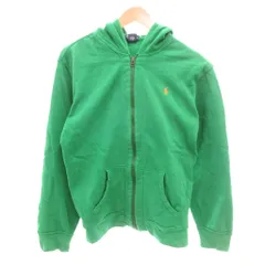 ポロ バイ ラルフローレン Polo by Ralph Lauren パーカー ジップアップ XL 緑 グリーン ロゴ刺繍 長袖 フード付き /NL ■GY61