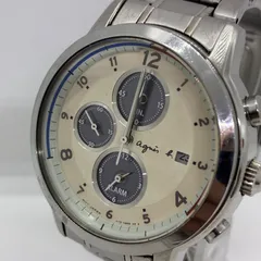 【不動品】アニエスベー クロノグラフ ソーラー腕時計 ジャンク扱いのサムネイル