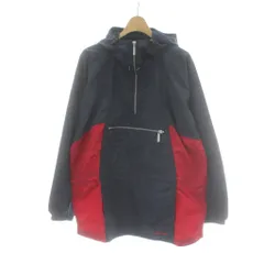 エルエルビーン L.L.BEAN アノラックパーカー M ネイビー 紺色 赤 レッド フード付き 切り替えデザイン 長袖 /PP ■GY60