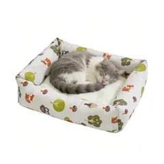 『大人気』 bed ペットソファpet (ホワイト 小型犬用 取り外し洗濯可能 保温防寒 滑り止め S 噛んでも破れない 四季適用 両面使用 ふわふわペットマット 43*34*16) 冬用ペットベッド ベッド 小型犬 猫ベッド