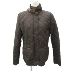 ラルフローレン RALPH LAUREN キルティングジャケット ミドル丈 M 茶 スタンドカラー ダブルジップ /SY16 ■GY61