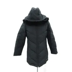 ミチコロンドン MICHIKO LONDON ダウンコート ミドル丈 L 黒 ブラック フード付き ラビットファー付き /SM8 ■GY58